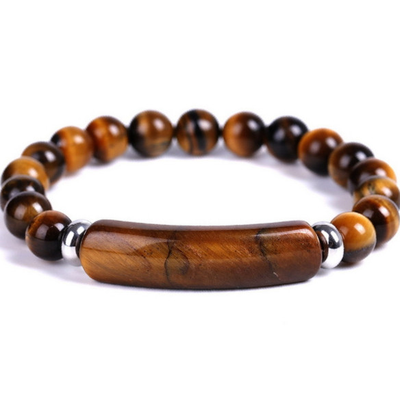 Tiger eye Stretch Bangle Bracelet 8mm Natural Gemstone Healing Stone Handmade