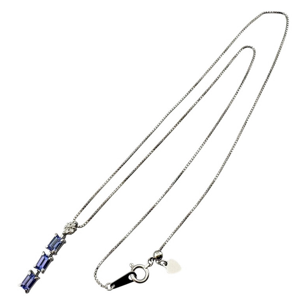 no brand Necklace K18 white gold Tanzanite 0.96ct diamond 0.08ct used