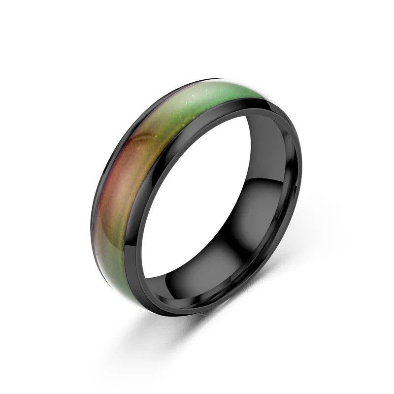 Stainless Steel Plated Color Changing Mood Ring Temperature Rings Women Men 6-12