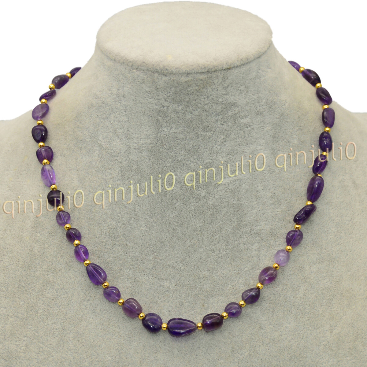 8-10mm Purple Amethyst Irregular Freeform Gemstone Beaded Necklaces 16-36 inches