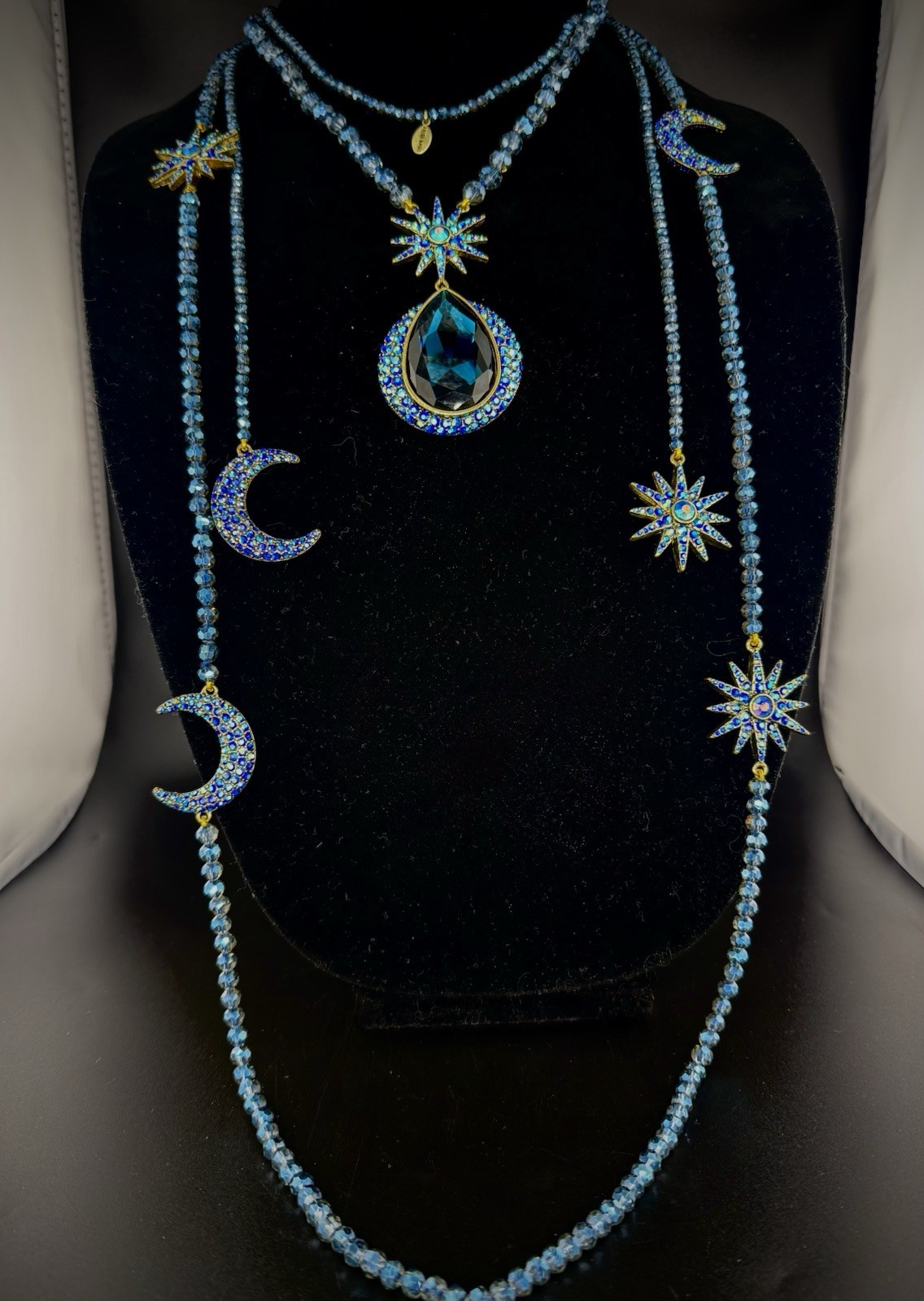 *EXTREMELY RARE* Sapphire Blue Signed Heidi Daus Twighlight Trilogy 3 PIECE Set!