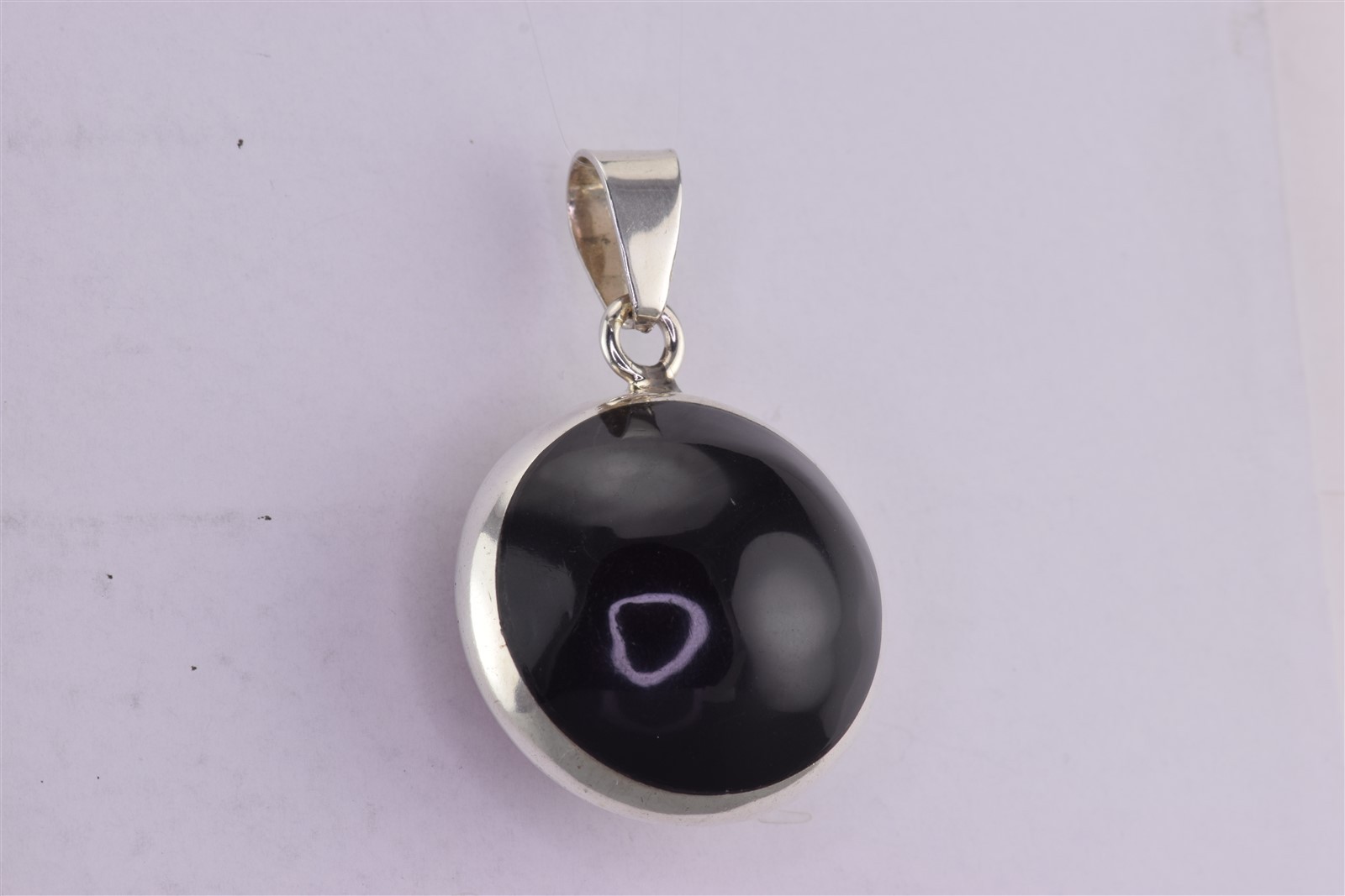 Sterling Silver 28mm x 28mm Red & Black Globe Sphere Statement Mex 925 Pendant