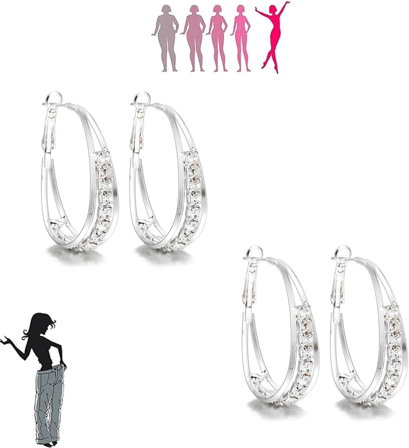 4 Pairs Lymphatic Drainage Hoop Earrings – Wellness Inspired Fashion Jewelry