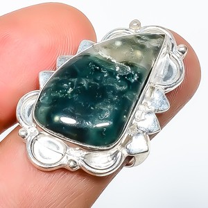 Natural Ocean Jasper – Madagascar 925 Silver Plated Ring s.7.5 TR7508-1239
