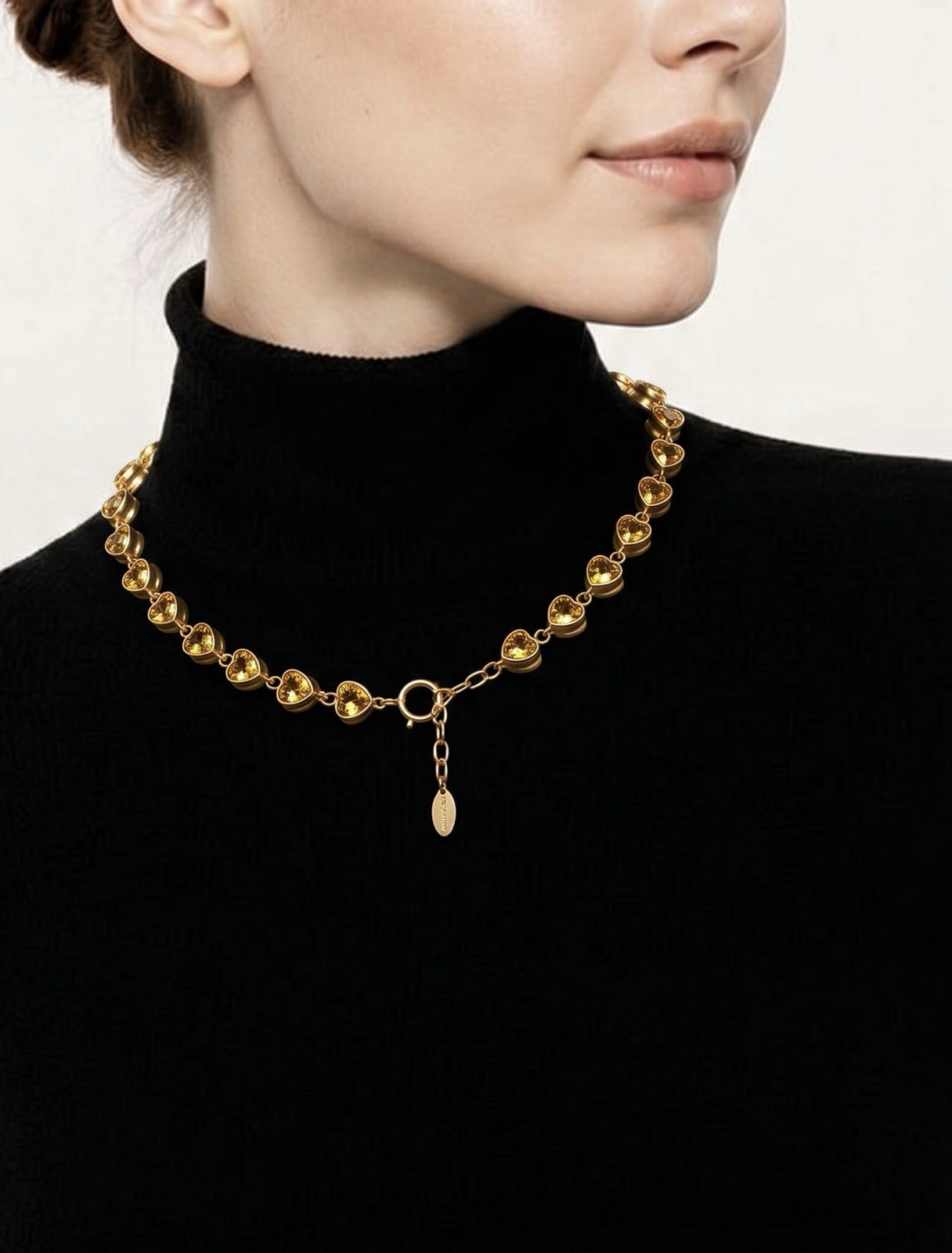 Catwalk Jon citrine heart necklace and bracelet set