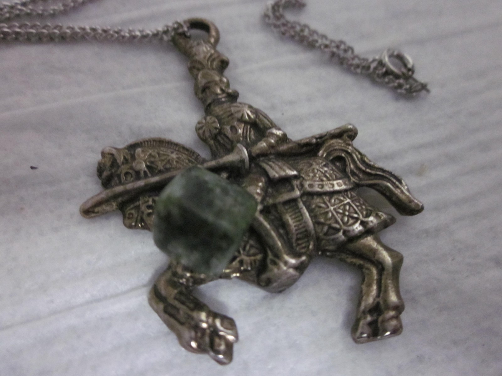 Jousting Knight in shining armor pendant renaissance fair necklace
