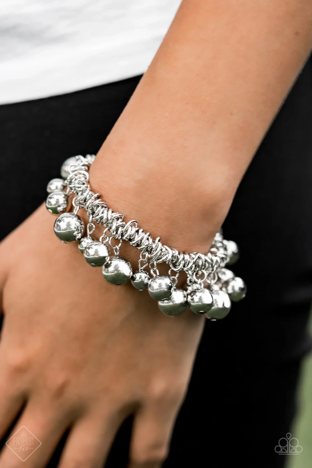 Paparazzi ~ Ballroom Baller Silver Bracelet