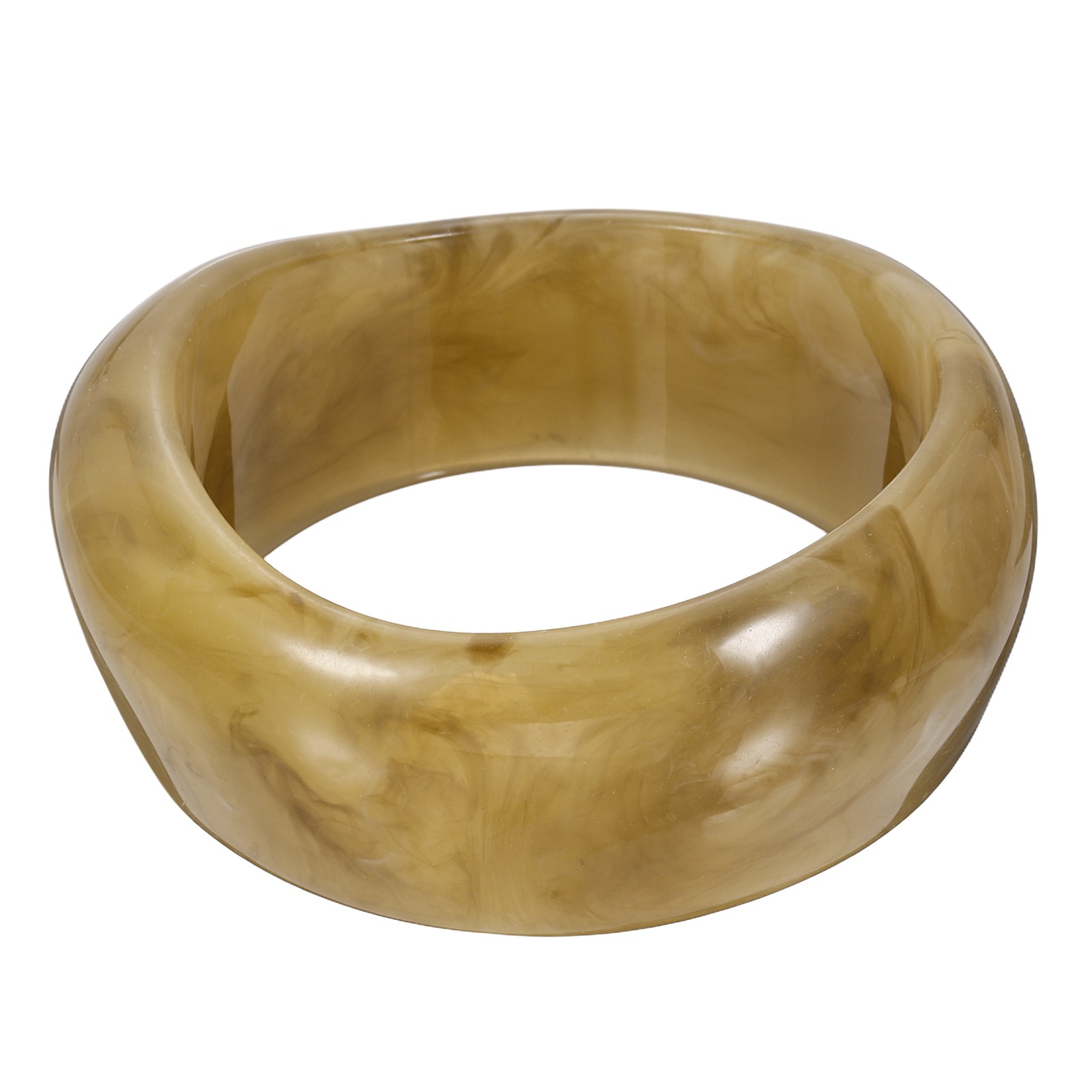 Acrylic Resin Bracelet Chunky Vintage Cuff Wide Geometric Bangles, Dark Brown
