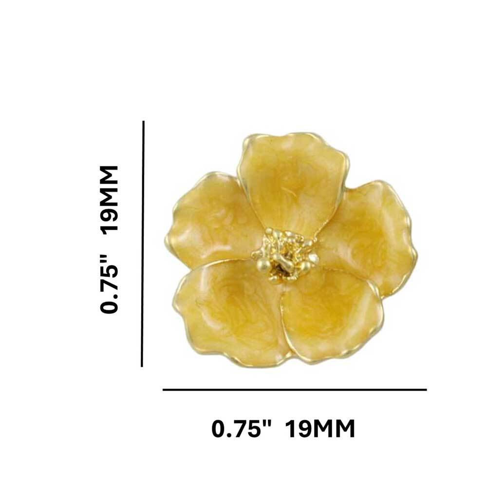 Yellow Flower with Gold Center Pierced Earring – FE610