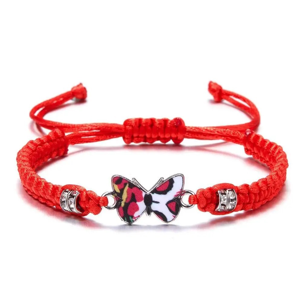 Fashion Handmade Purple Butterfly Flower Bracelet For Women Charm Sweet Animal
