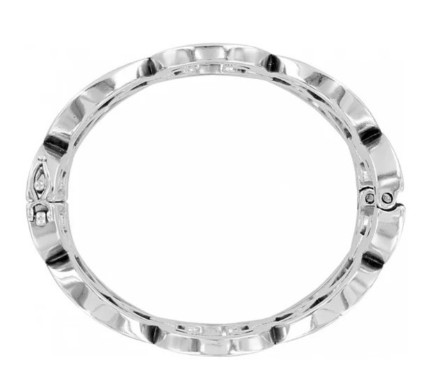 NWTag Brighton TOLEDO WIDE HINGE BANGLE Bold Silver Bracelet MSRP $118