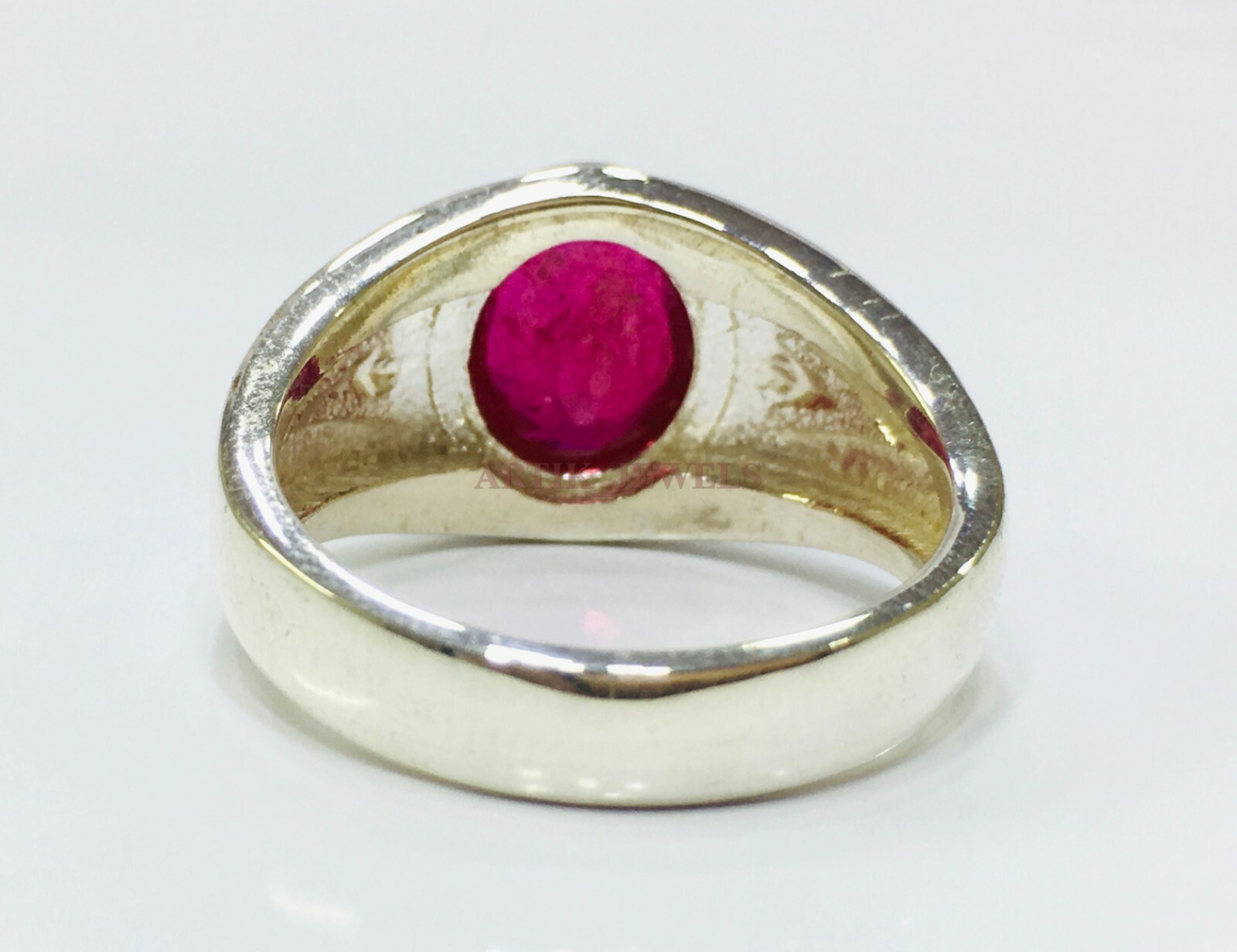 Heated Ruby Gemstone with 925 Sterling Silver Ring for Men’s #5352