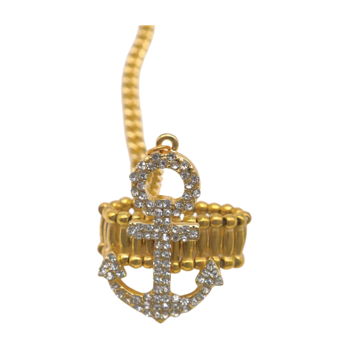 Hot Women Gold Metal Hand Chain Bracelet Connected Anchor Ring One Size Fits All