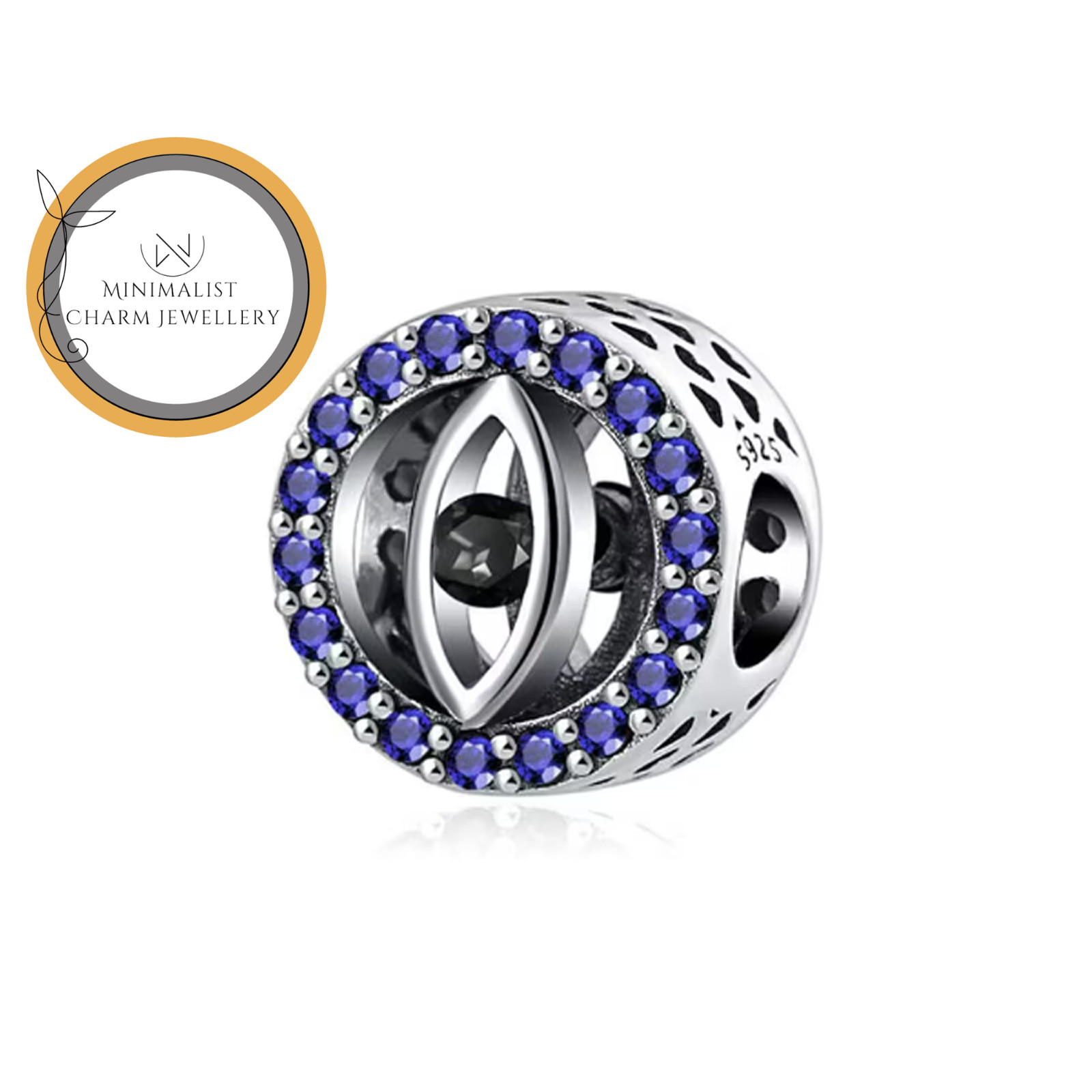 Evil Eye Charm, Faith Charm, Round Evil Eye Charm, Silver Charm, Women Gift