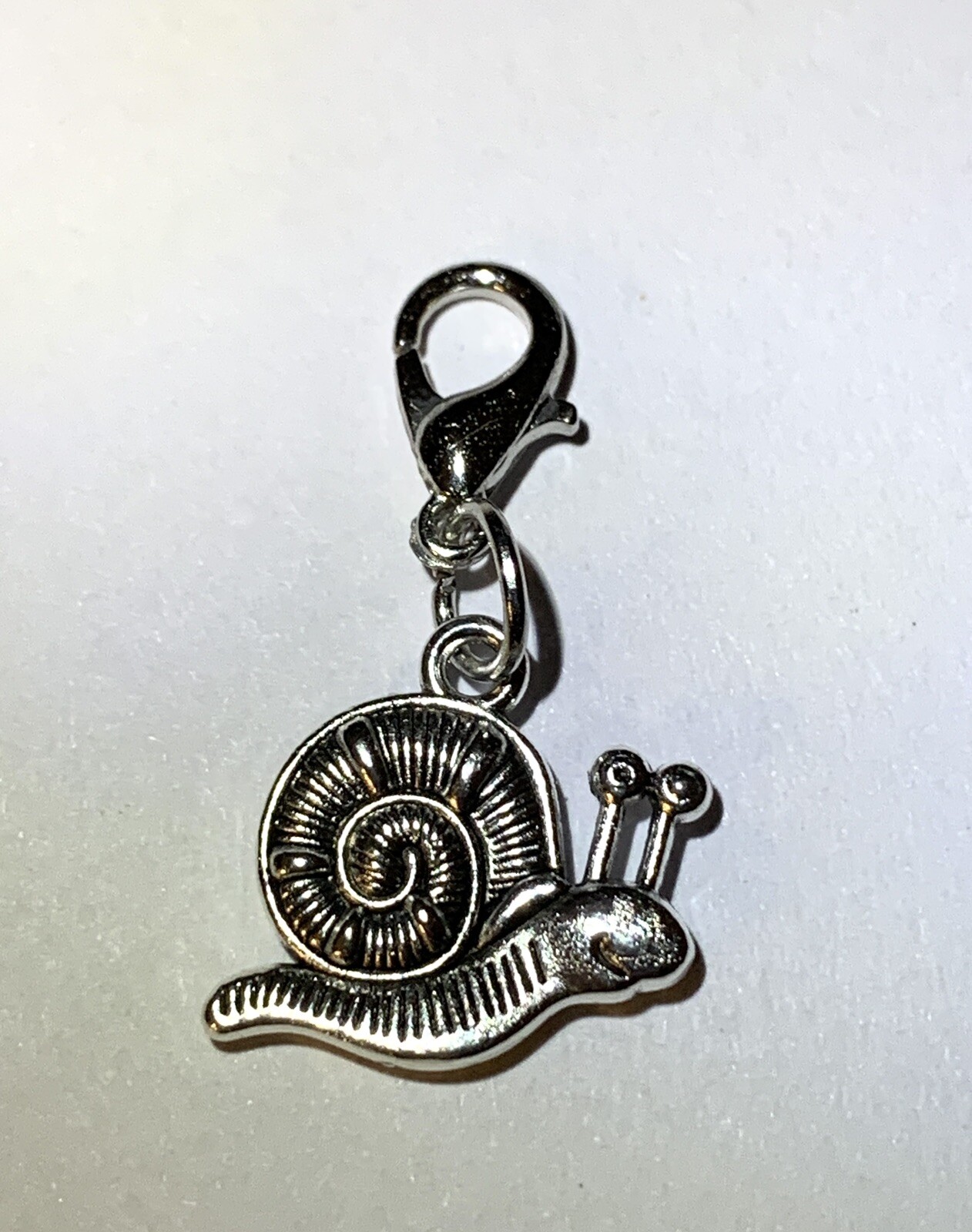 SNAIL Clip on Charm Lobster Clasp Jewelry, Keyring, Stitch Marker Zipper Pull