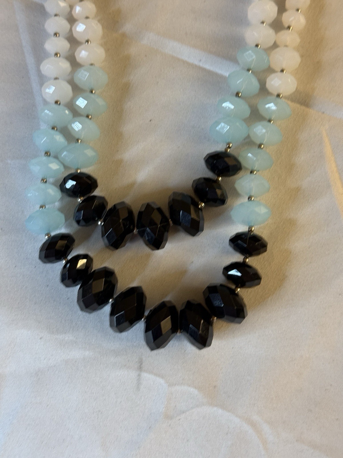 Multicolor Glass Beaded Multi-Strand Statement Necklace