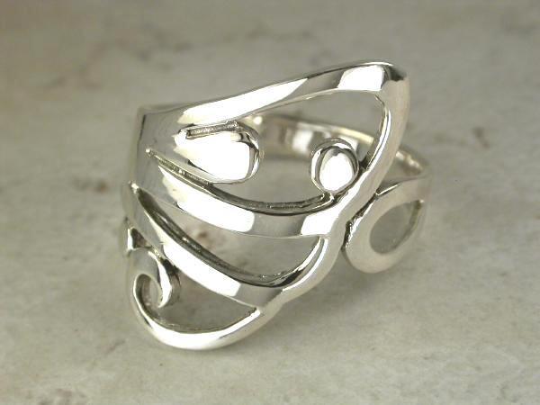 EXOTIC STERLING SILVER WIDE FILIGREE RING size 7 style# r0488