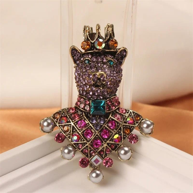 Vintage Animal Brooches Party Banquet Jewelry Baroque Corsage Shiny Pin Badges