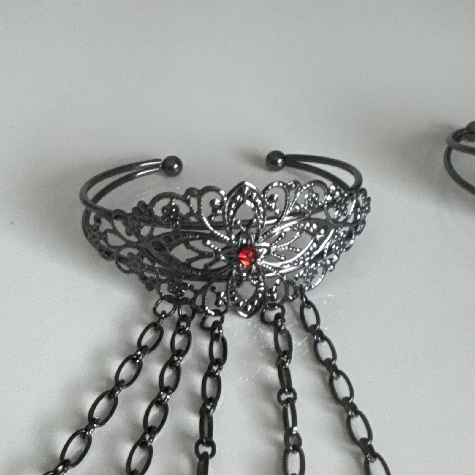 Punk, Metal Hand Chain Finger Bracelet, Gothic Slave Jewelry for Parties & More