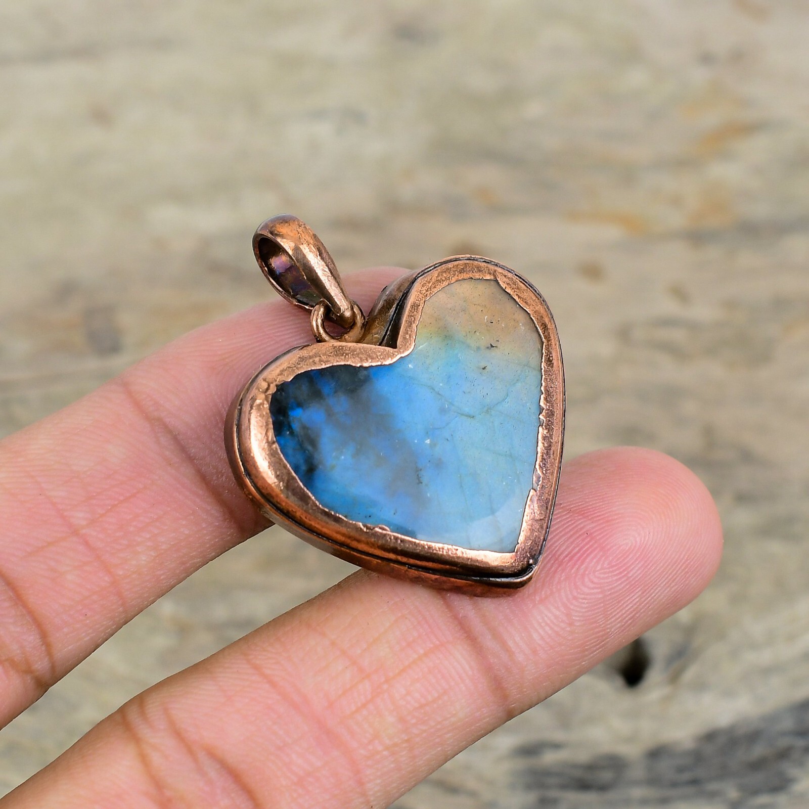 Labradorite Jewelry Copper Gift For Bridesmaid Electroformed Pendant 1.61″