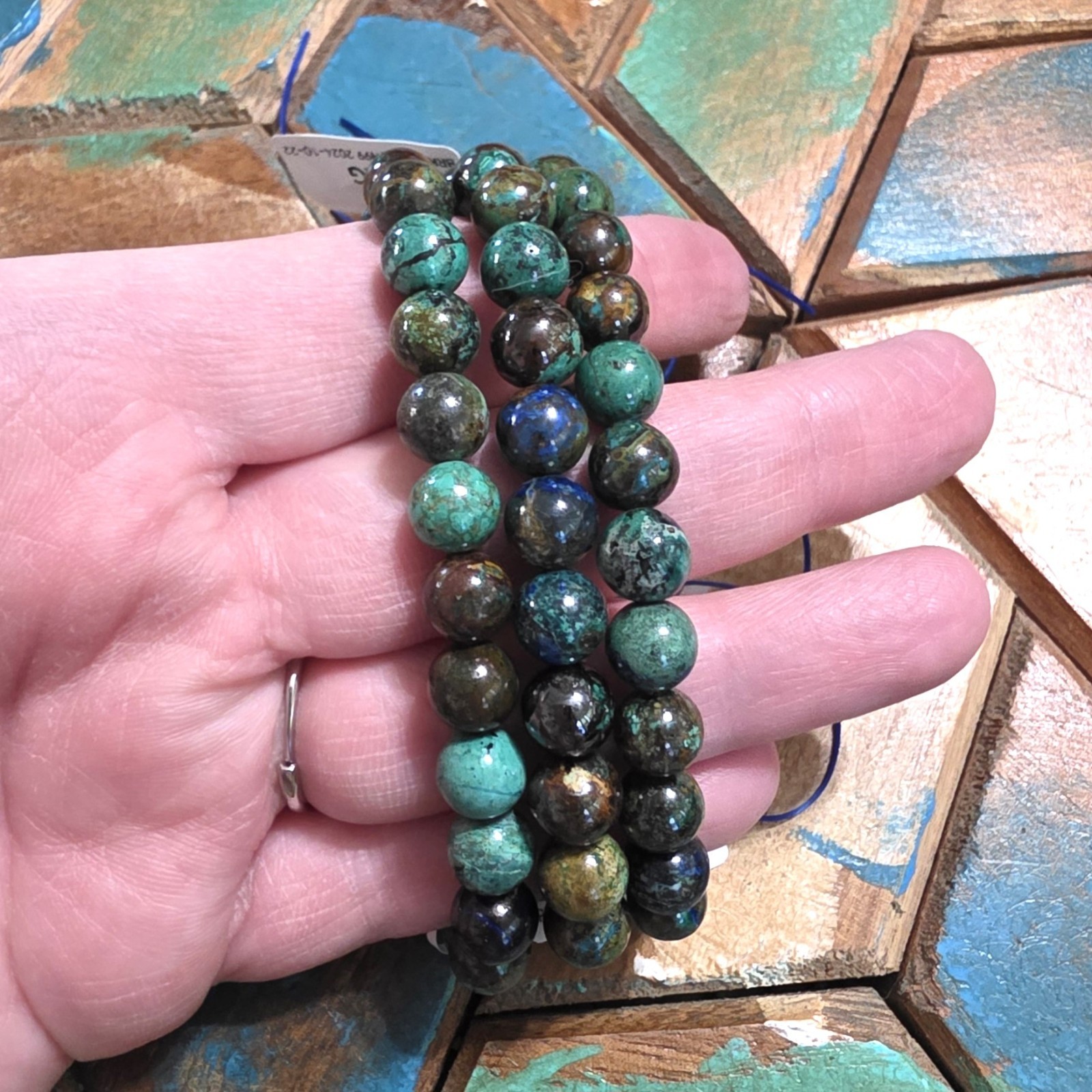 Azurite Mix Bracelets- Round Bead