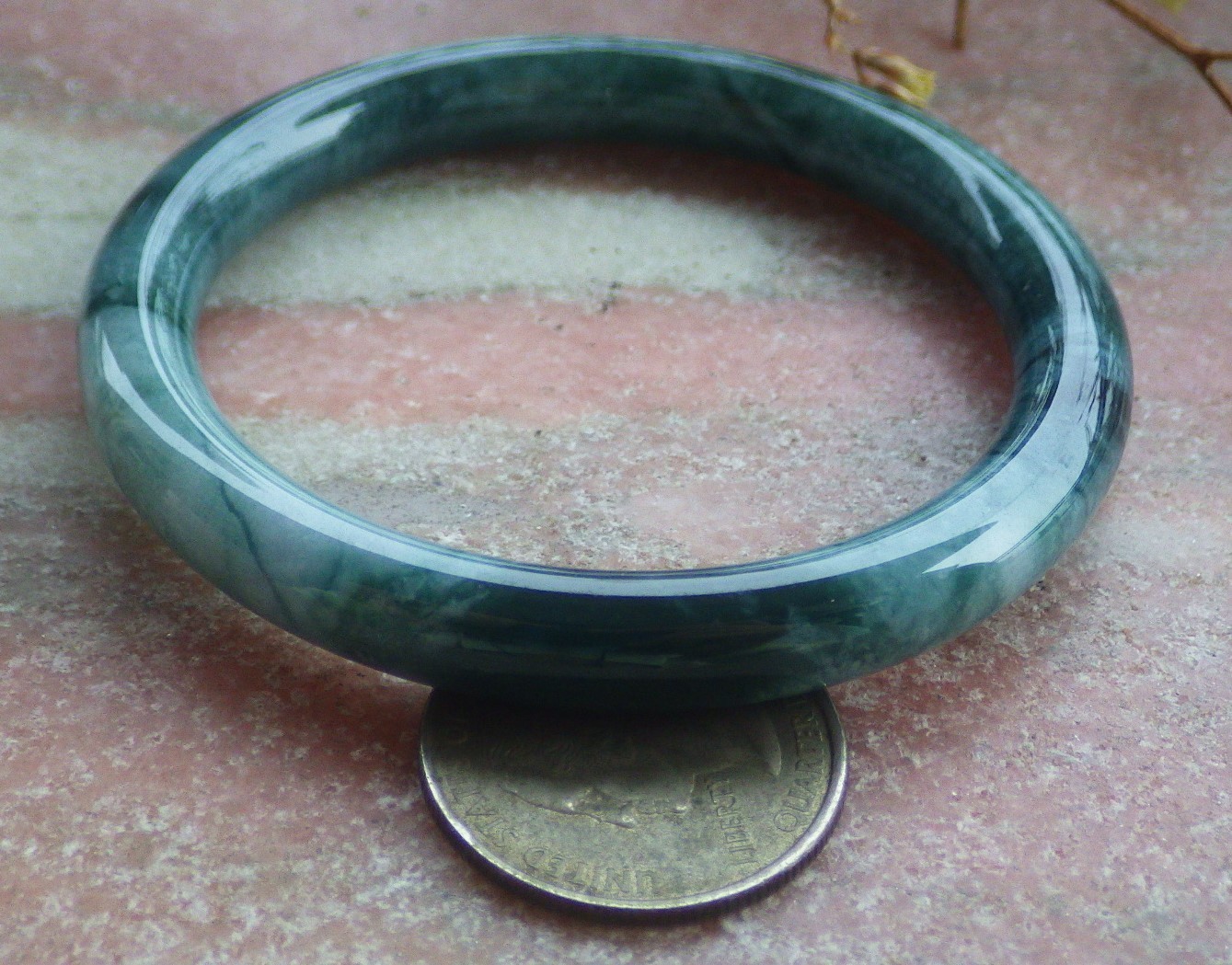 Video Certified Green Natural JADE JADEITE Circle Bangle Bracelet 53mm 420320 VS