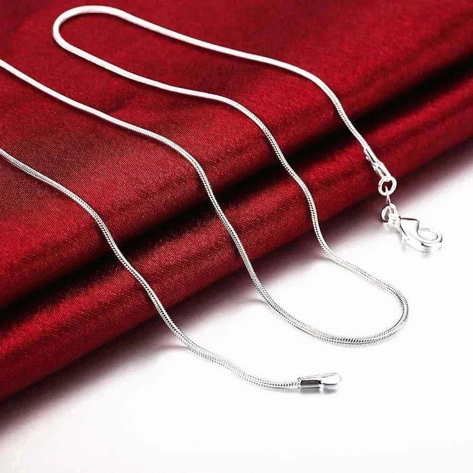 10PCS wholesale 925 sterling solid silver 1MM 16-30inch snake chain necklace