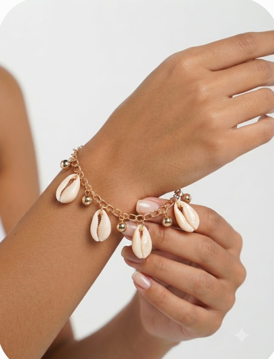 Gold Cowrie Shell Anklet Beach Chain Shell Charm Bracelet Boho Summer Jewelry