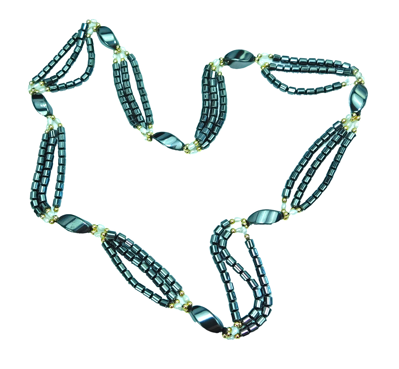 Freshwater Peal & Hematite Bead Necklace