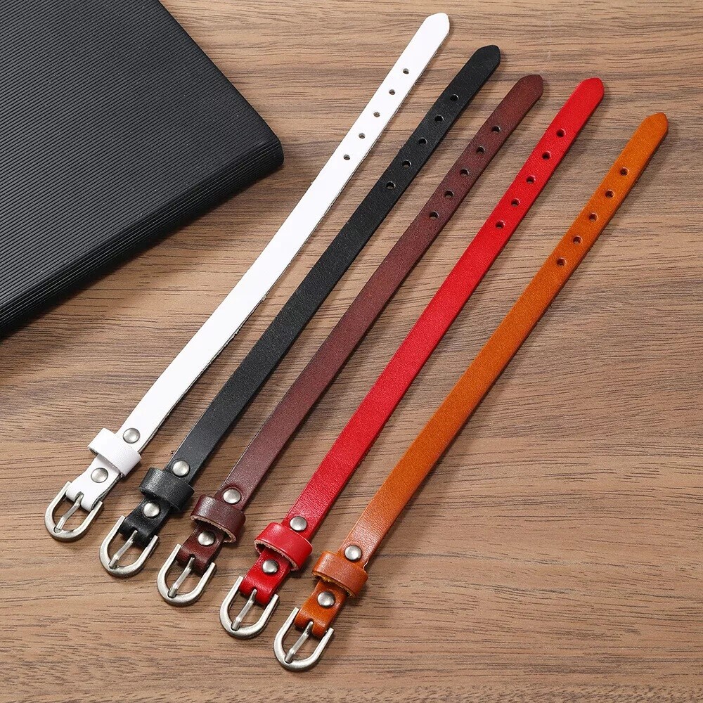 Simple Punk Leather Bracelet for Men Women Wrist Cuffs Bangle Wrap Wristband