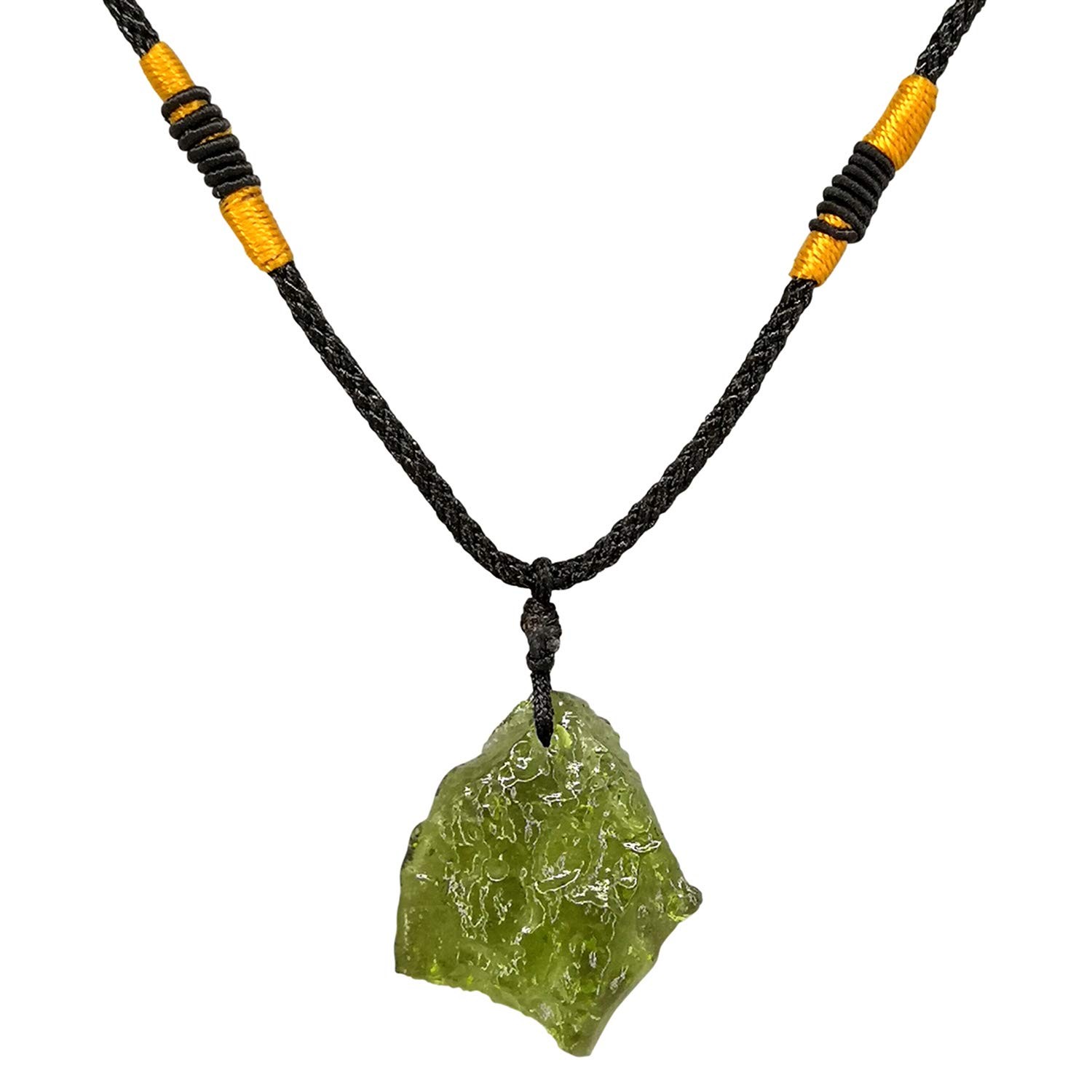 Moldavite Necklace for Men & Women, Handmade Irregular Stone Pendant
