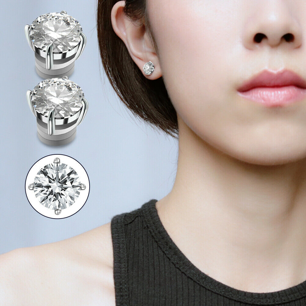 Titanium Steel Magnetic Stud Earrings 6MM/8MM For Women Men Non-Piercing Clip On