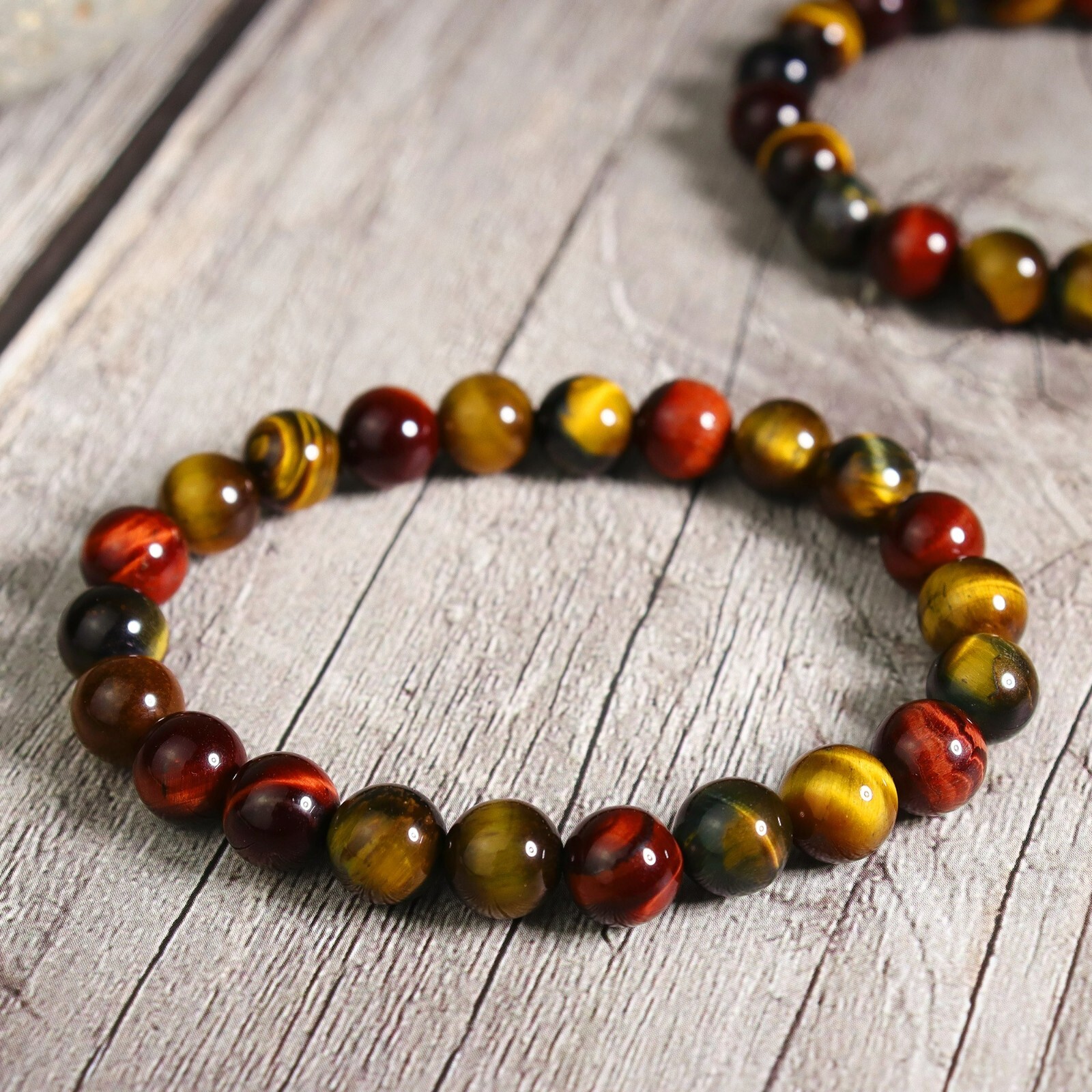 Natural Crystal Gemstone Tiger Eye 8mm Beads Healing Women Men Bracelet Gift