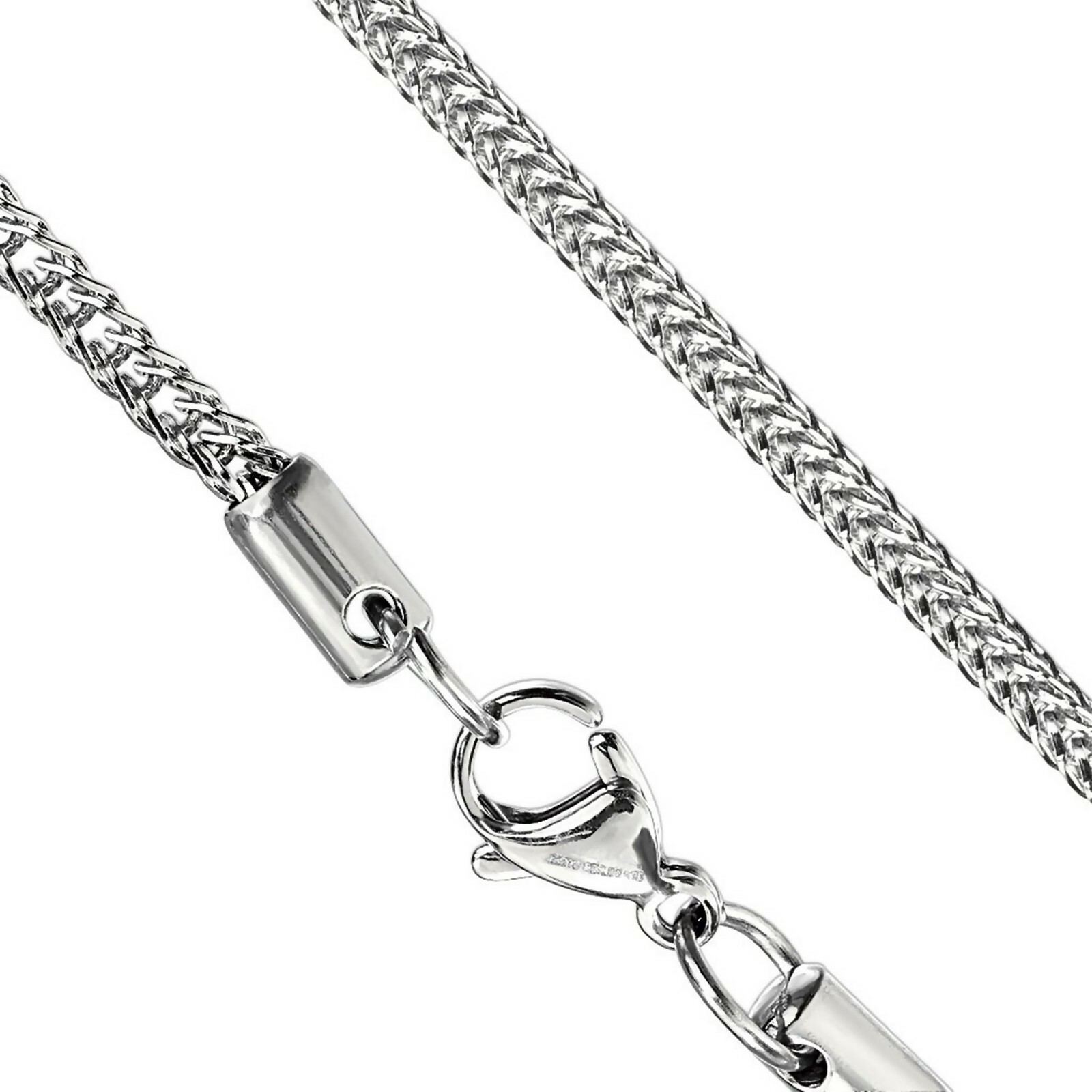 Franco Wheat Chain Silver Stainless Steel 3mm 20-inch Necklace for Men Women