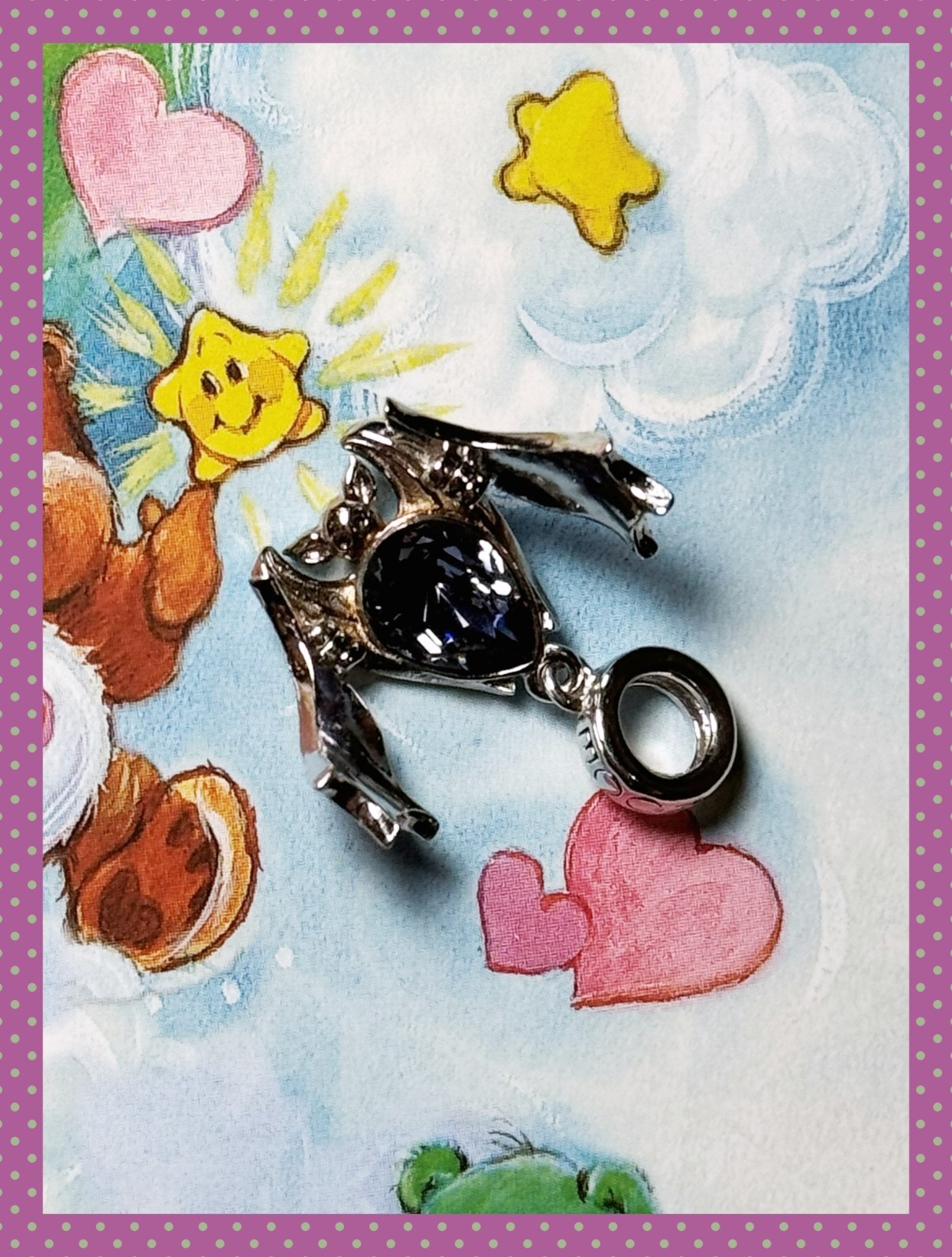 Gnoce Magical Vampire Bat Halloween Dangle Openable Charm Sterling Silver S925