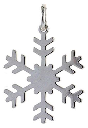 Sterling Silver Snowflake Charm Made in Italy 7/8 inch round