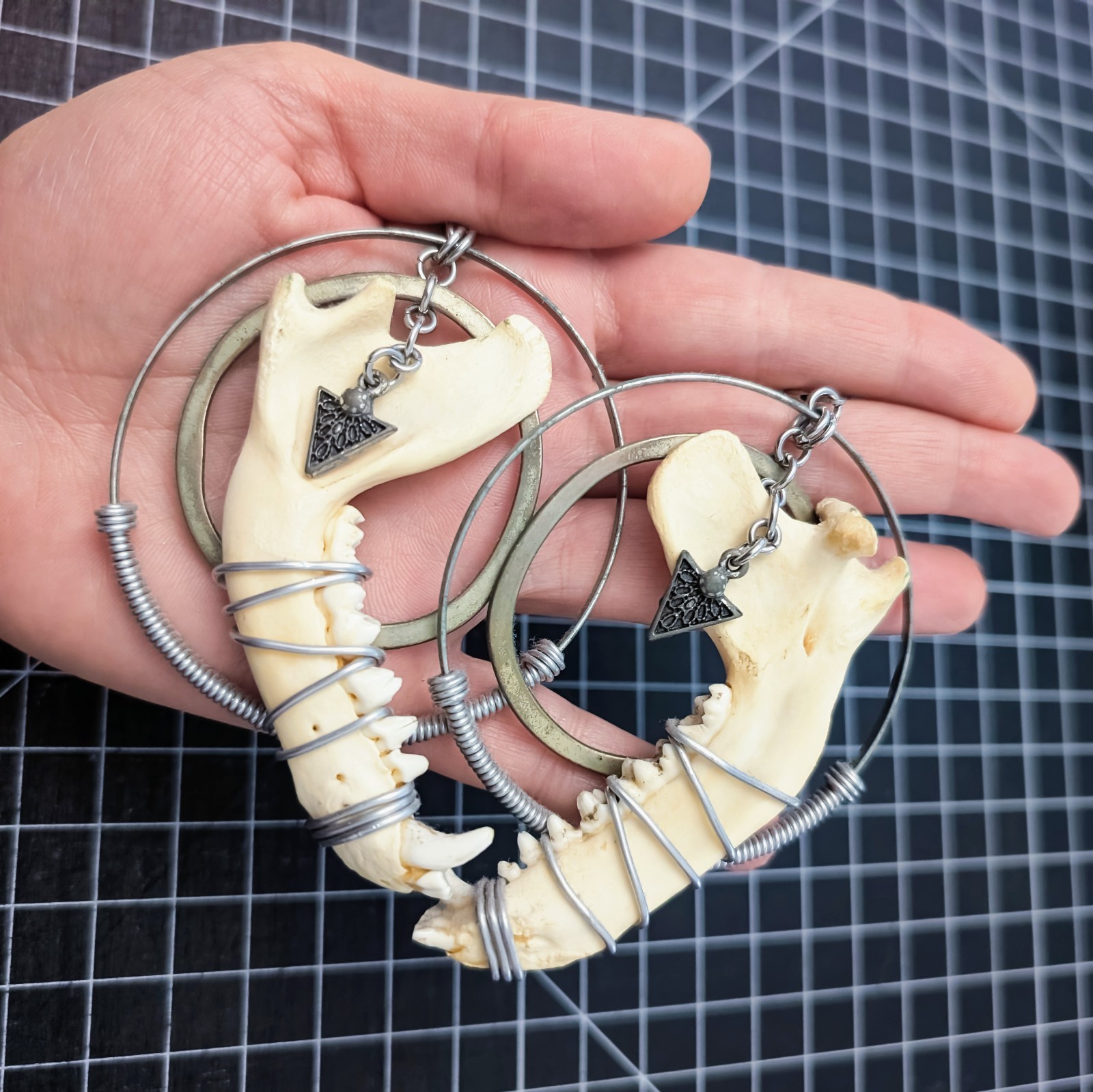 Deth Maiden Bone Jaw Earrings Jewelry GOTHIC ALT DARK PUNK ART POWERFUL DESIGN