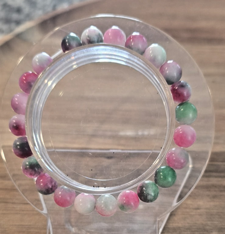 Genuine Crystal Stretch Bracelet Set of 3 8mm Round Natural Stone Healing Bead