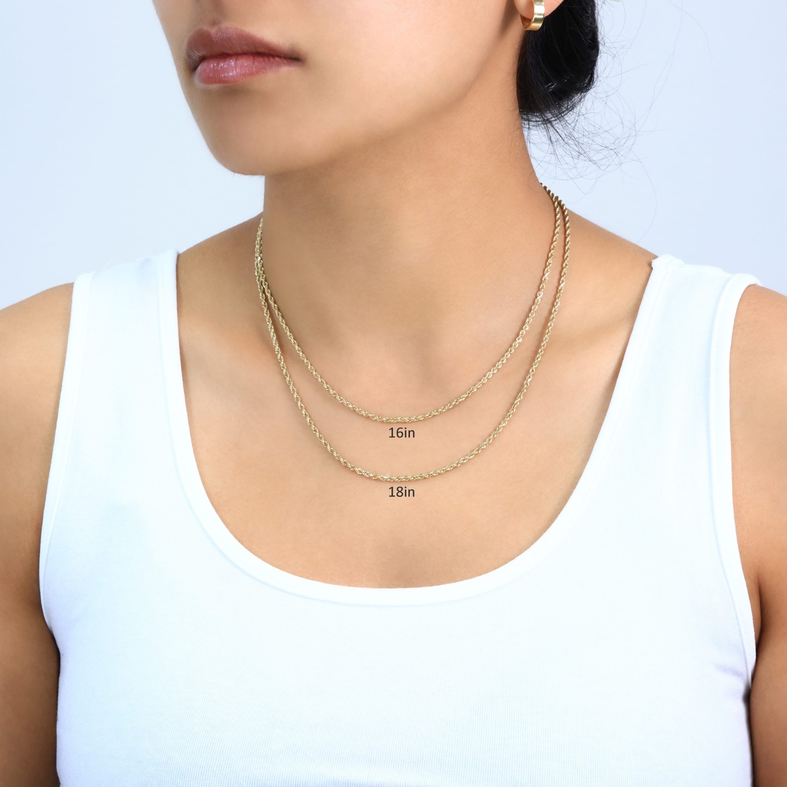 18k Yellow Gold Diamond Cut Rope Chain 2mm-5mm Necklace Mens Womens 16″- 28″