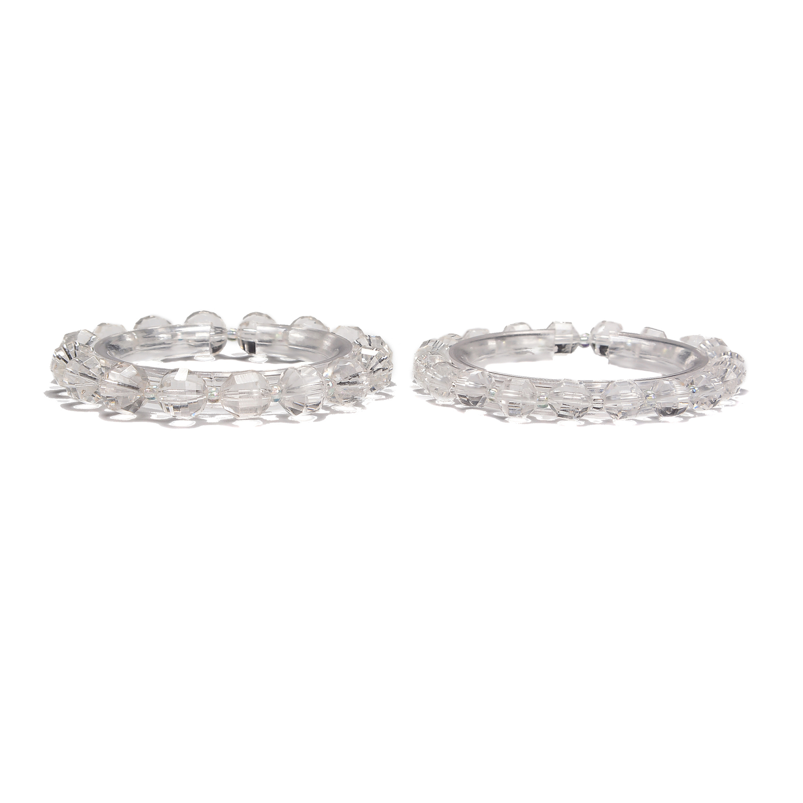 Clear Quartz Prism Cut Double Point Bracelet Beads Size 8mm 10mm 7.5” Length