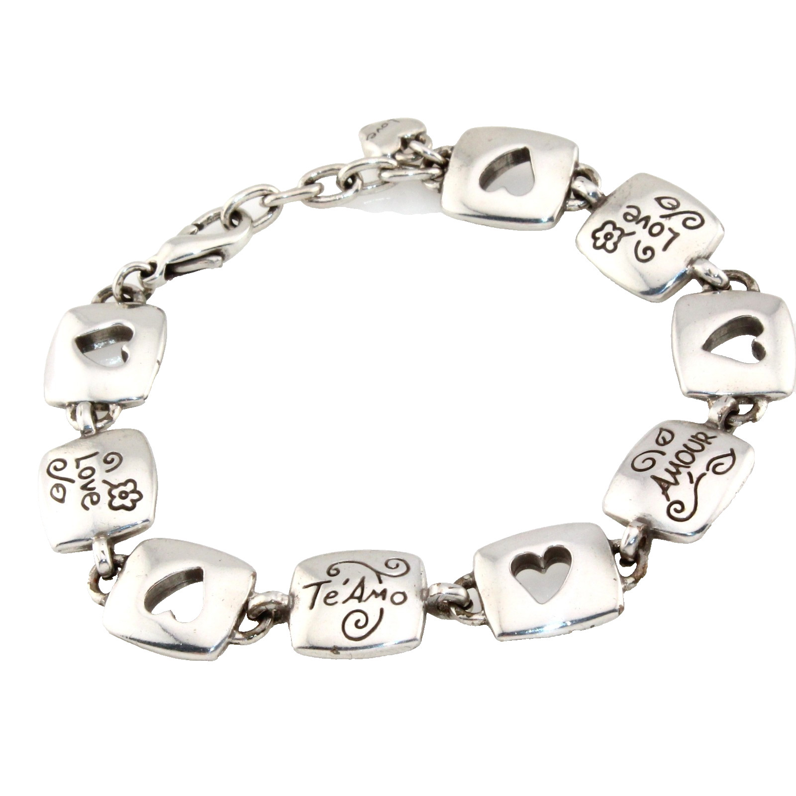 Brighton World of Love Retired Silver Amour Te’Amo Bracelet