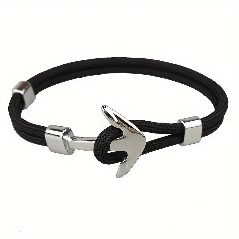 Ships Anchor Unisex Nylon Milan Cord Nylon Rope Wrap Bracelet – NEW
