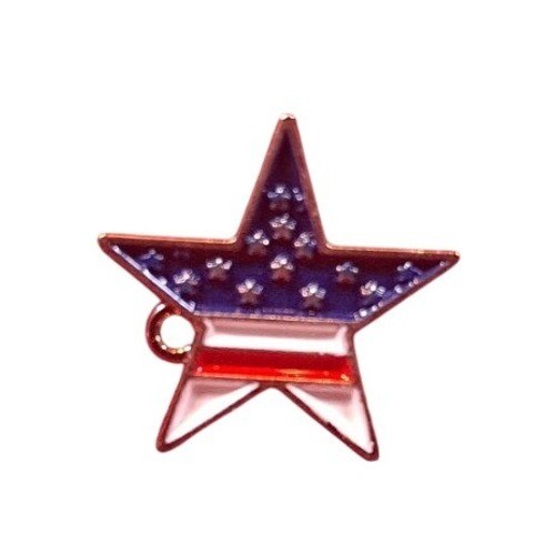 Red White And Blue American Flag Star Enamel Lapel Pin