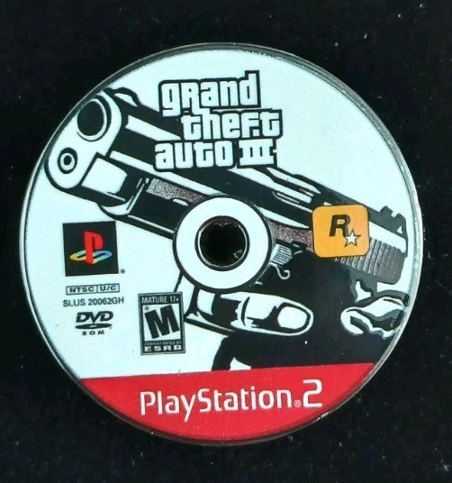Grand Theft Auto III 3 GTA PS2 Disc Custom ENAMEL PIN 2001 Greatest Hits Sony OG