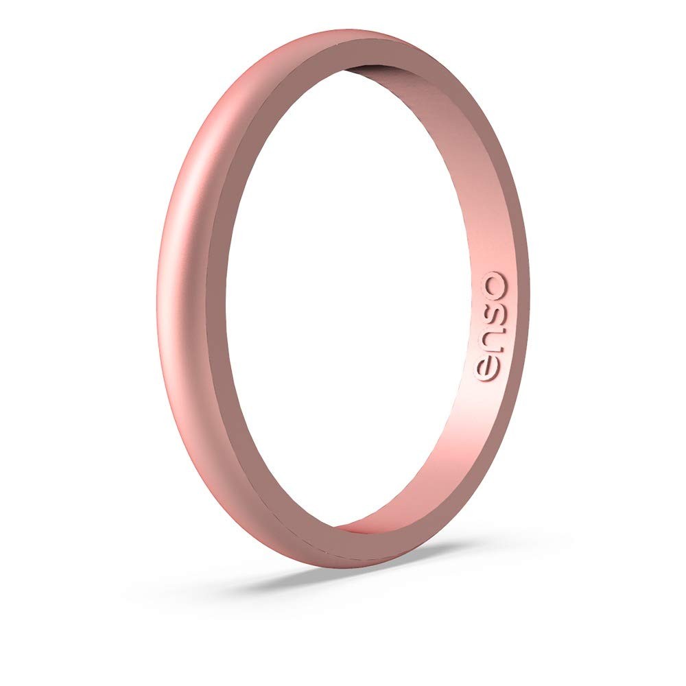 Halo Elements Silicone Ring – Stackable Wedding Engagement Band – Thin Minima…