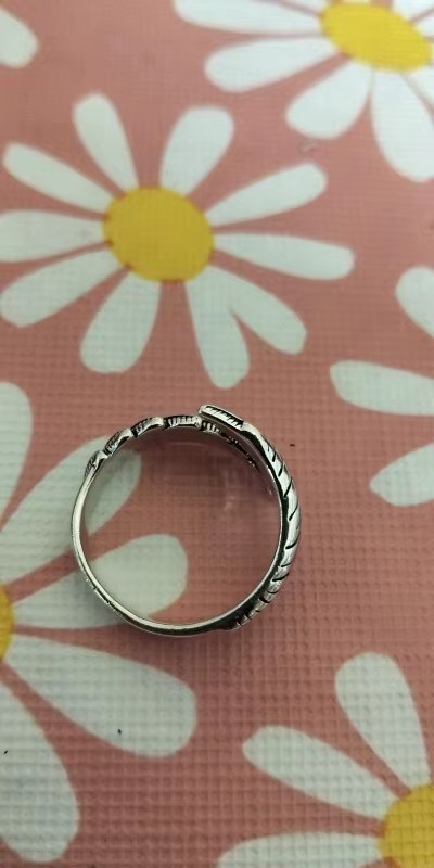 1 Pcs of 925 Sterling Silver Angel Wing Feather Adjustable Ring Wedding Jewelry