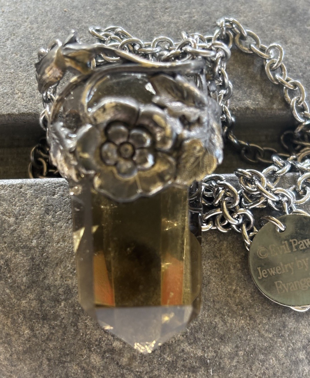 Evil Pawn Smoky Topaz ? Crystal Pendant With 30” Chain Faith Evangeline READ