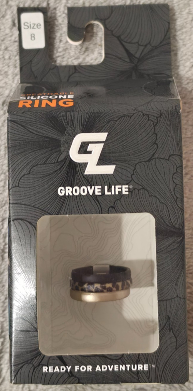 Groove Life Women Leopard Round Stackable Rings Silicone Water Resistant Size 8