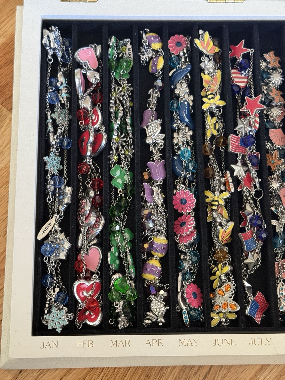 Willabee and ward collectors monthly long necklaces and storage chest