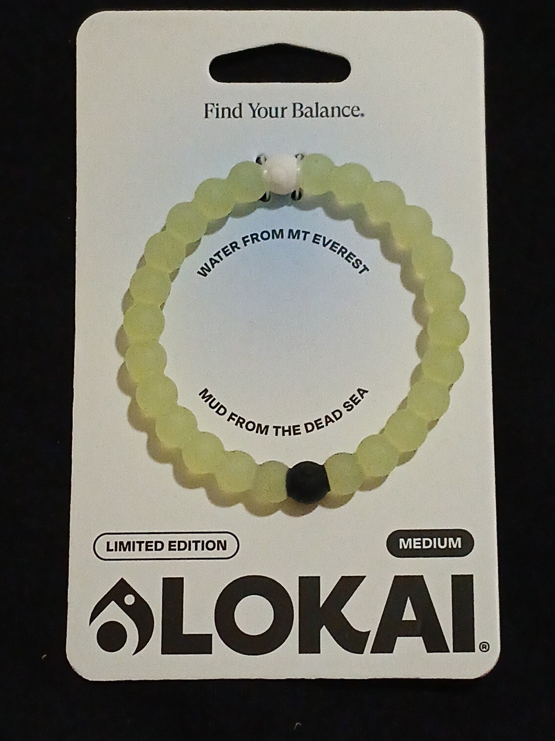 Lokai Limited Edition Balance Bracelet Mt Everest Water Dead Sea Mud Medium NWT